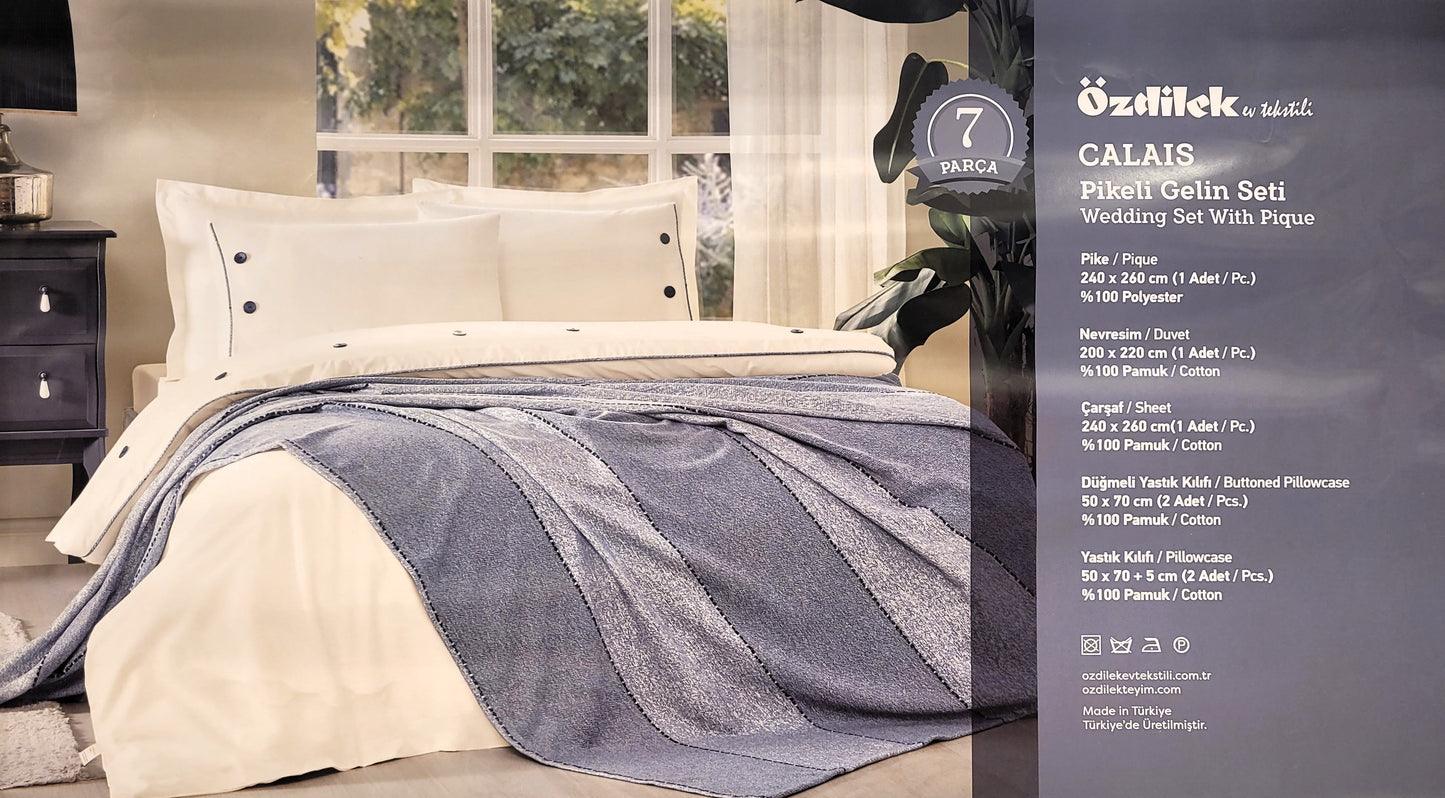 Set de Pat Ozdilek - CALAIS - Indigo - 2 Persoane