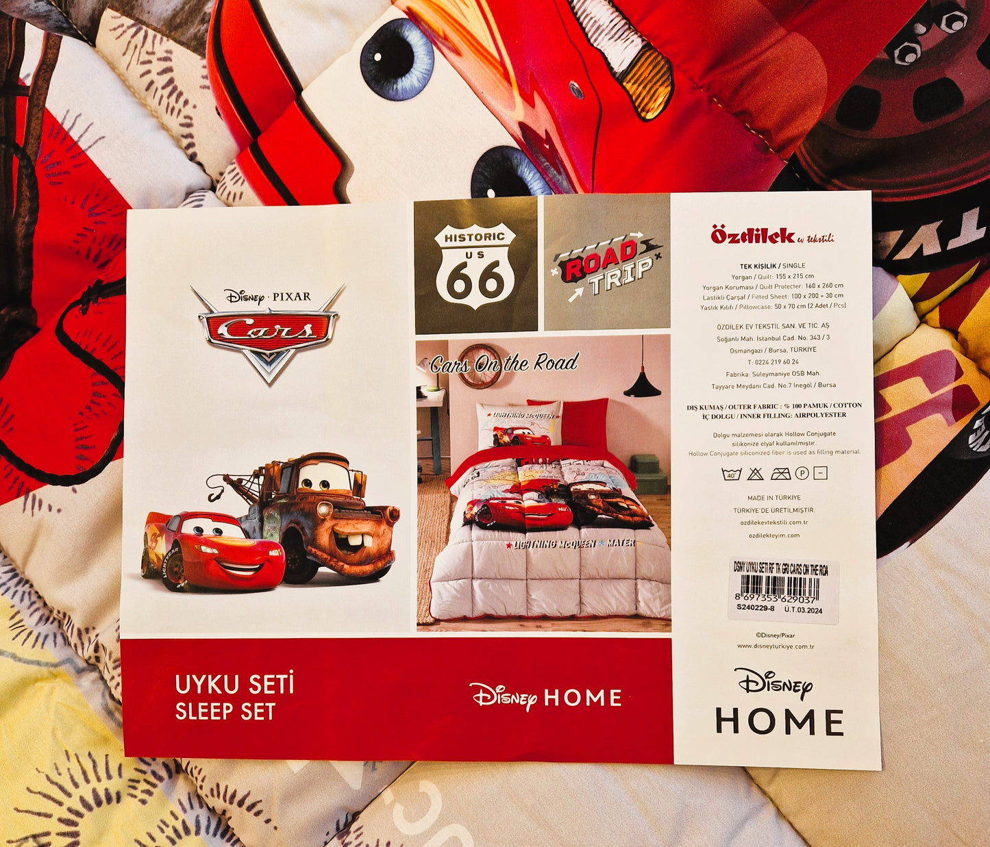 Set lenjerie pat copii DISNEY CARS - Gri