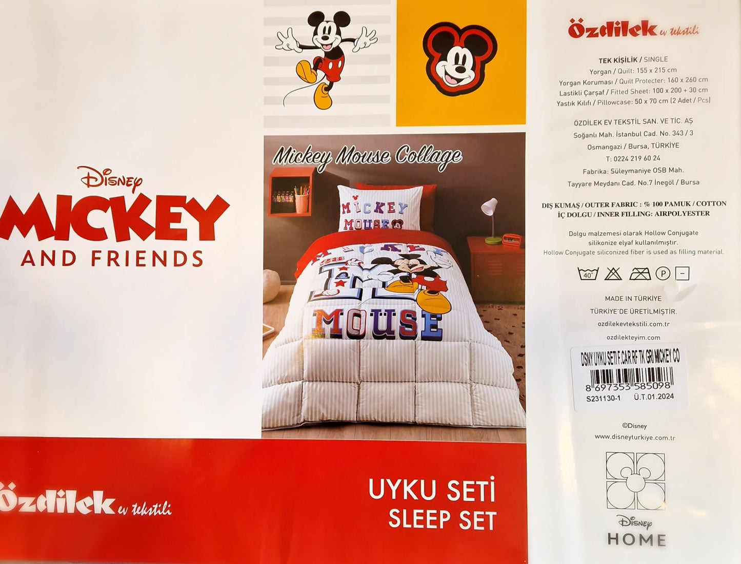 Set lenjerie pat copii DISNEY MICKEY and Friends - Mickey Mouse - Roz