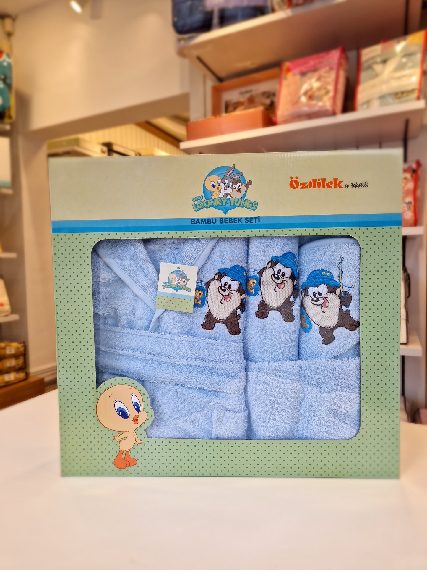 Set de baie baby Looney Tunes Taz - Albastru/Bleu