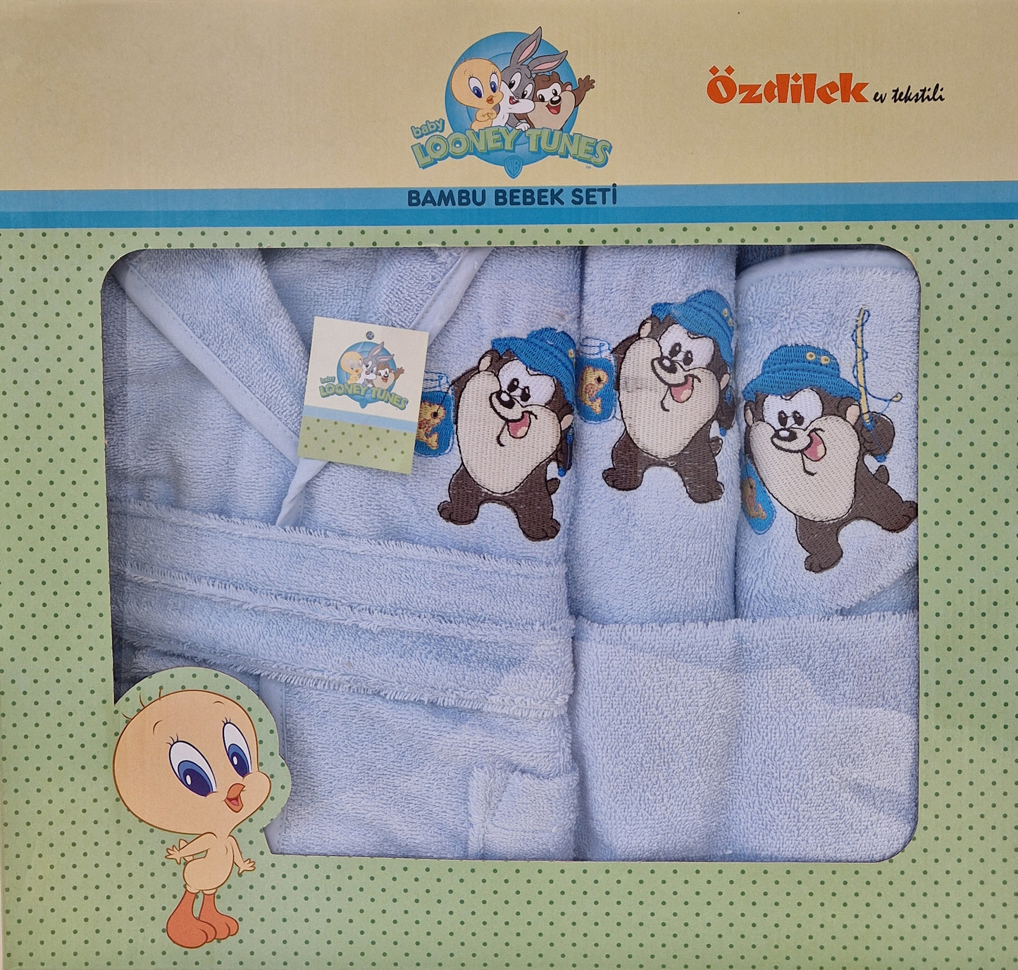Set de baie baby Looney Tunes Taz - Albastru/Bleu