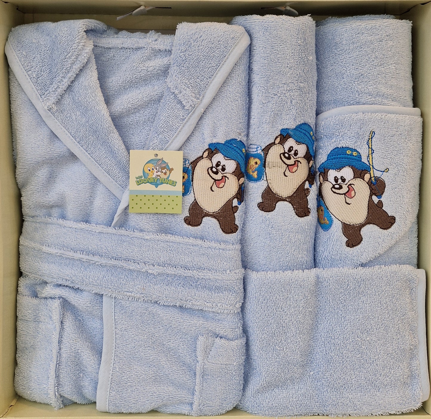 Set de baie baby Looney Tunes Taz - Albastru/Bleu