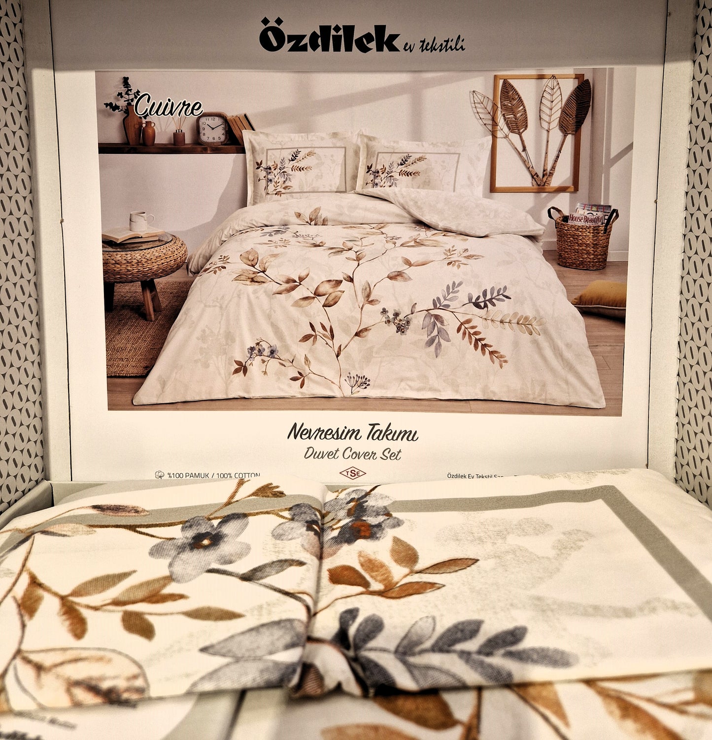 Lenjerie de pat Ozdilek – CUIVRE - Crem/Maro - 2 Persoane
