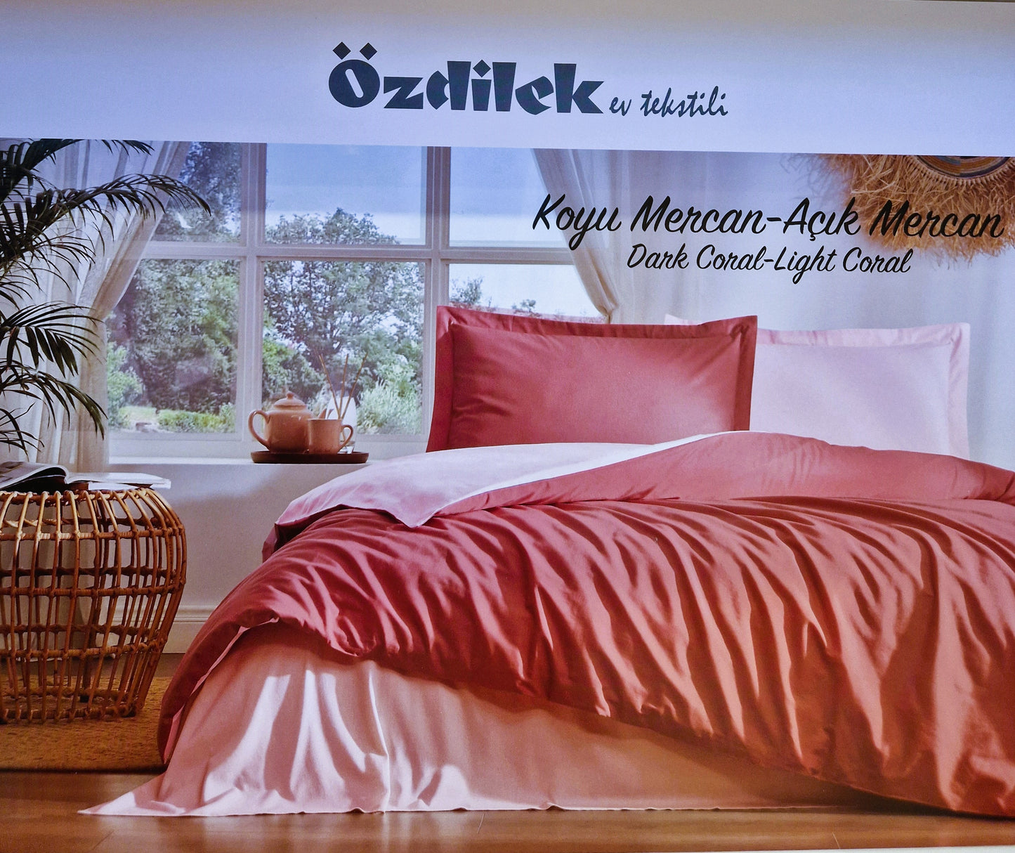 Set Lenjerie de pat Ozdilek – COLOURIST - Roz/Coraj - 2 Persoane