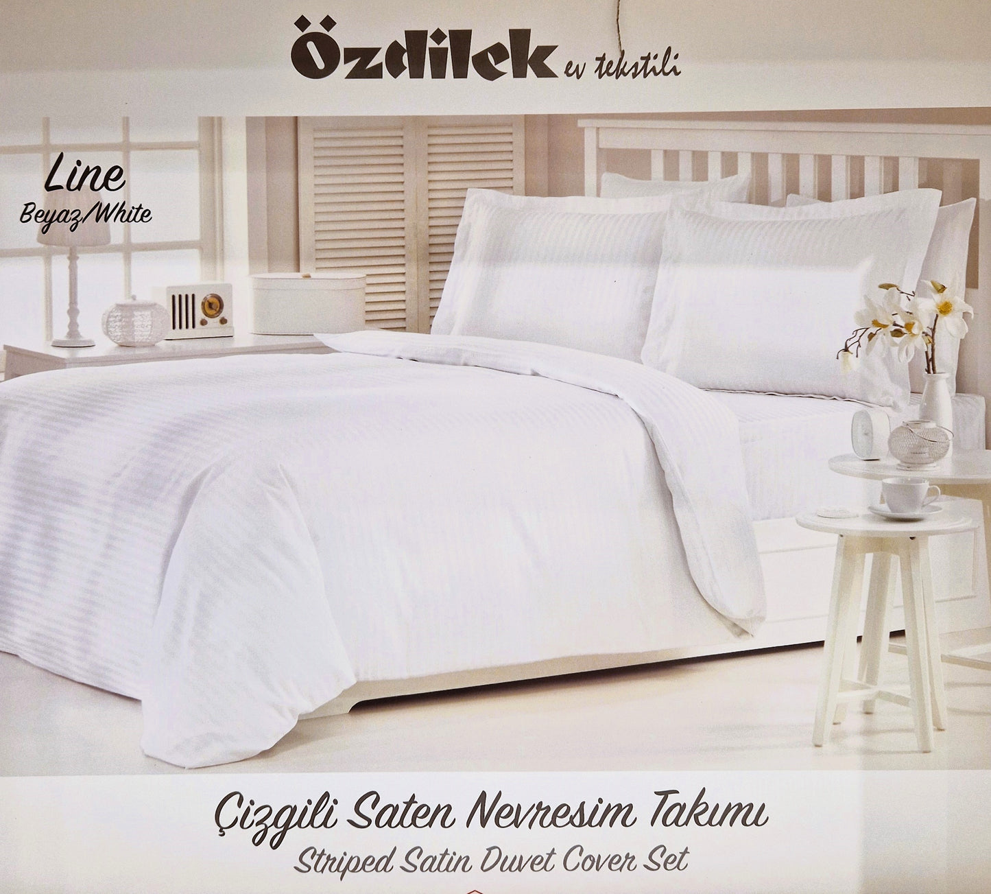 Set Lenjerie de pat Ozdilek - LINE - Alb - 2 Persoane