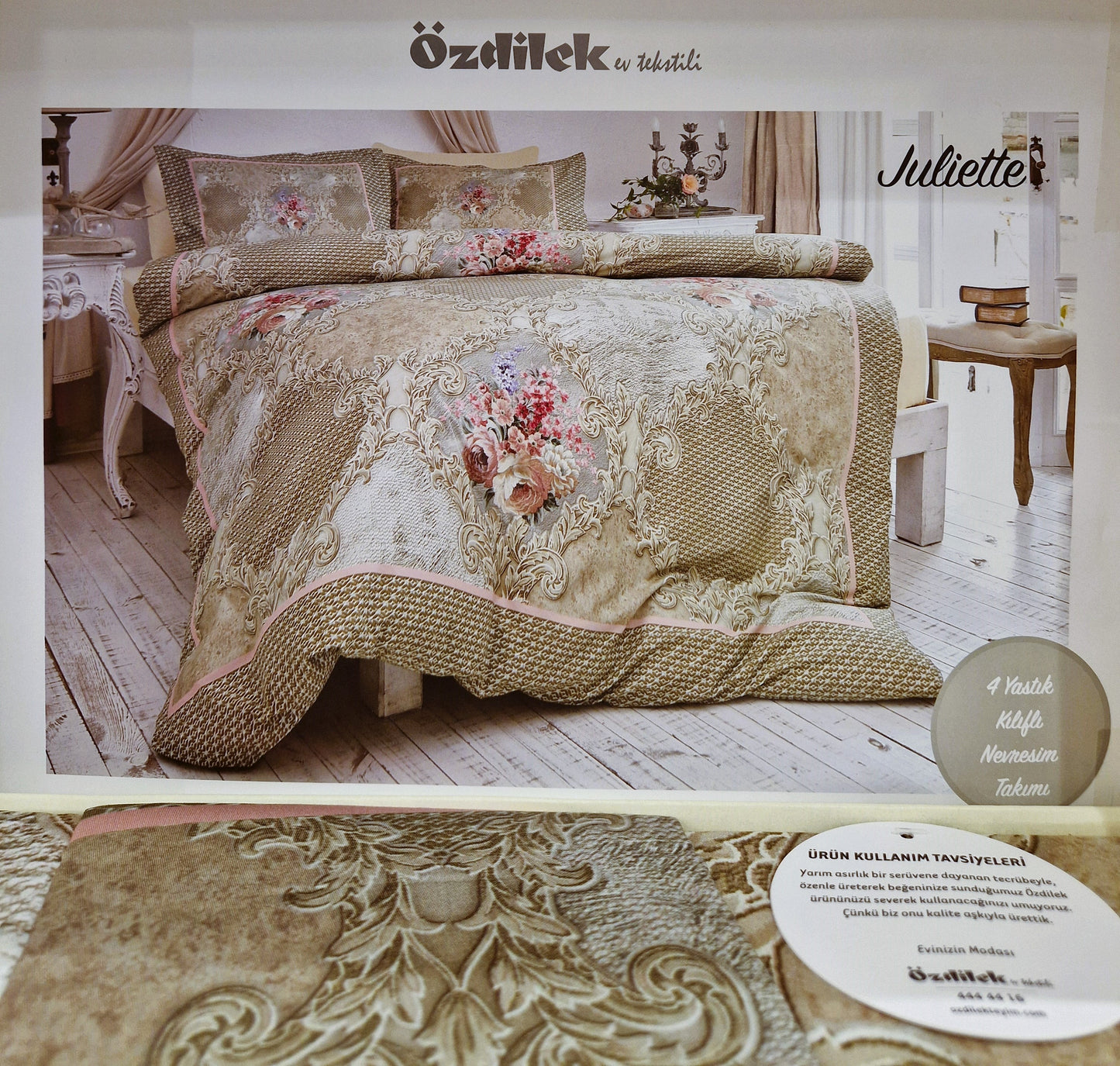 Set Lenjerie de pat Ozdilek - JULIETTE - Floral - 2 persoane