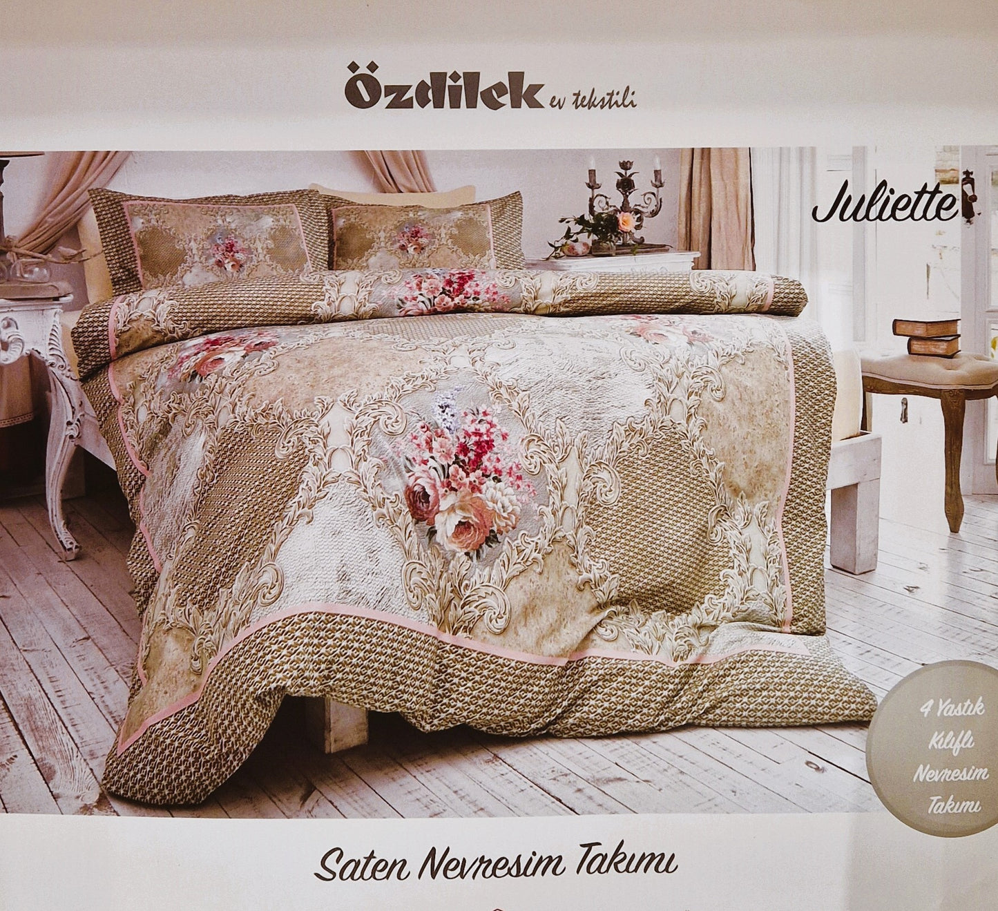 Set Lenjerie de pat Ozdilek - JULIETTE - Floral - 2 persoane