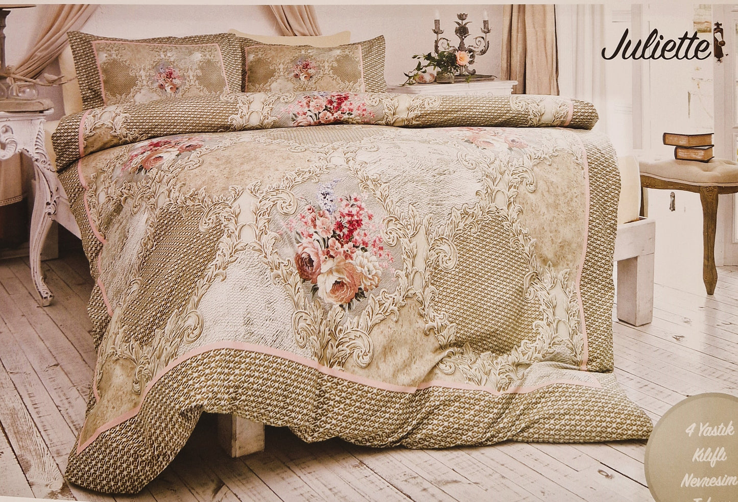 Set Lenjerie de pat Ozdilek - JULIETTE - Floral - 2 persoane