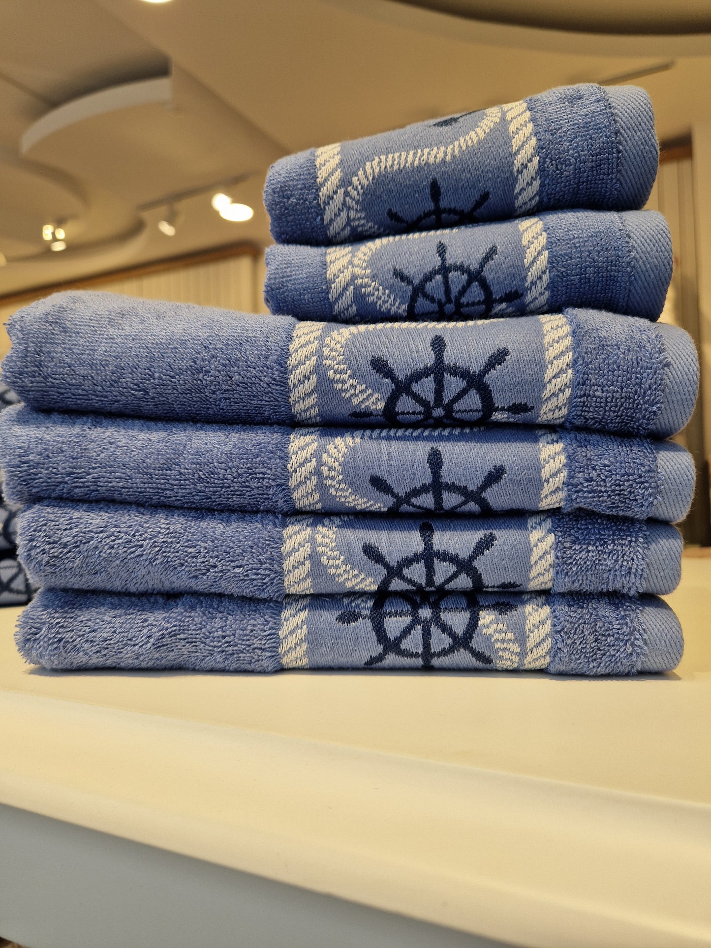 Prosop fata/mana OZDILEK BAMBOO - ANCHOR MARINE - Albastru - 50 cm x 90 cm
