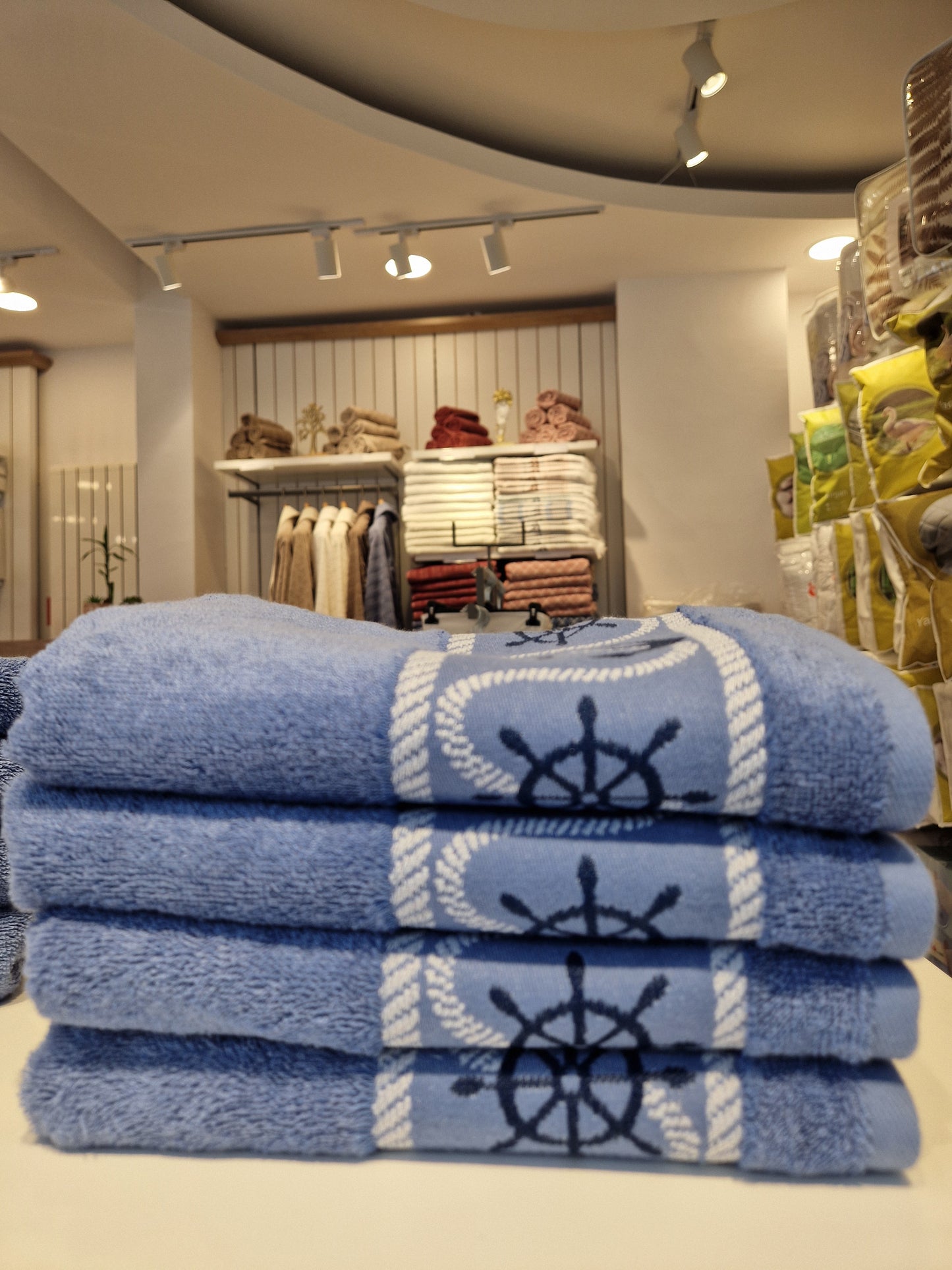 Prosop fata/mana OZDILEK BAMBOO - ANCHOR MARINE - Albastru - 50 cm x 90 cm