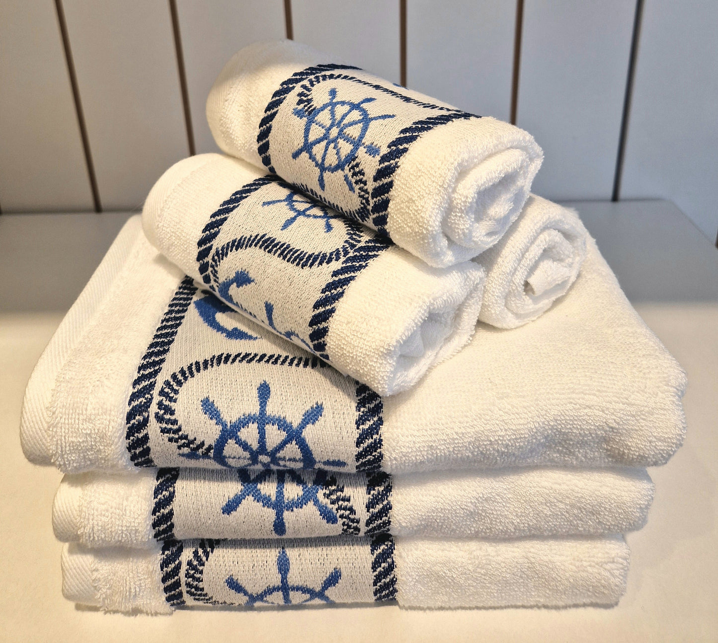 Prosop fata/mana OZDILEK BAMBOO - ANCHOR MARINE - Alb - 50 cm x 90 cm