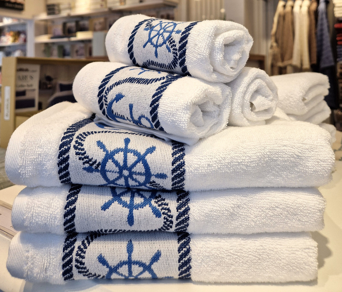Prosop fata/mana OZDILEK BAMBOO - ANCHOR MARINE - Alb - 50 cm x 90 cm