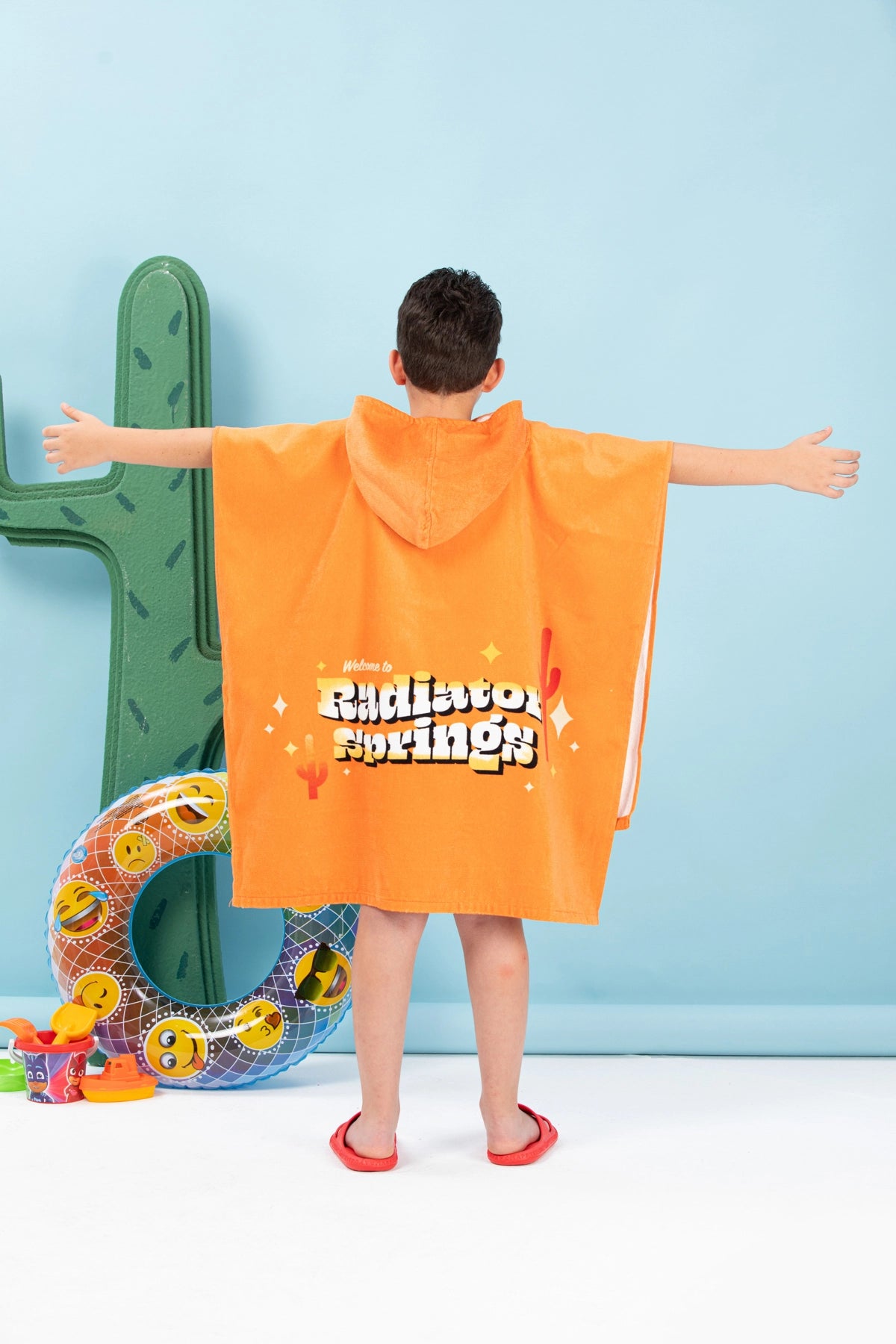 Poncho prosop copii Disney Cars - Portocaliu