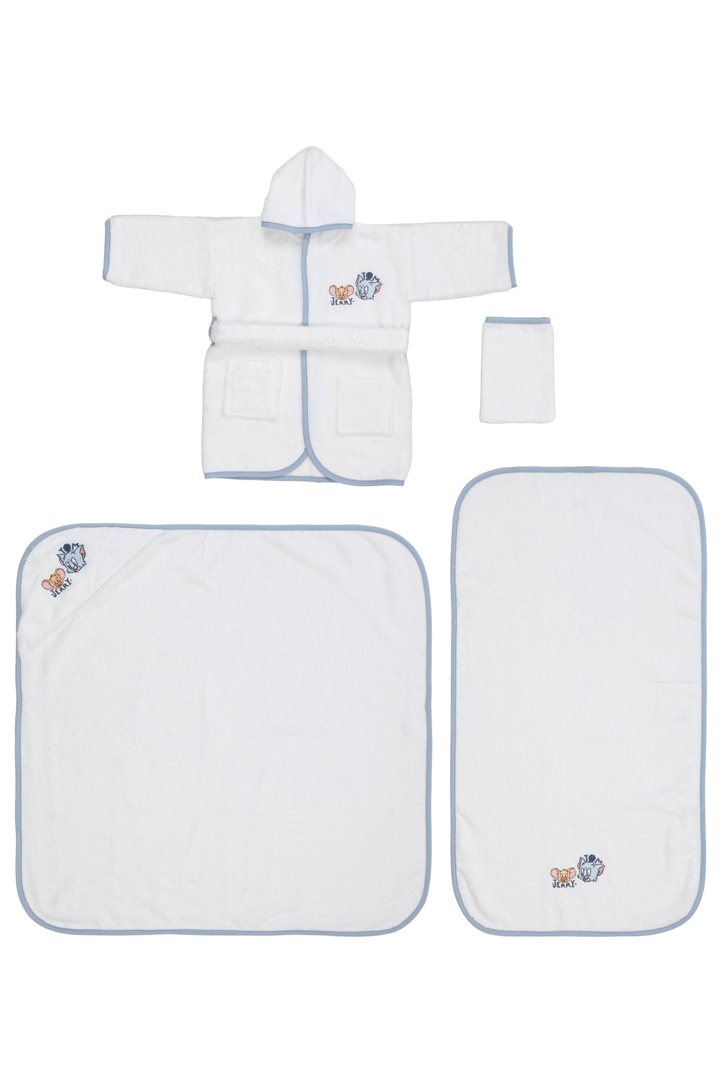 Set de baie baby Tom and Jerry - Alb/Albastru