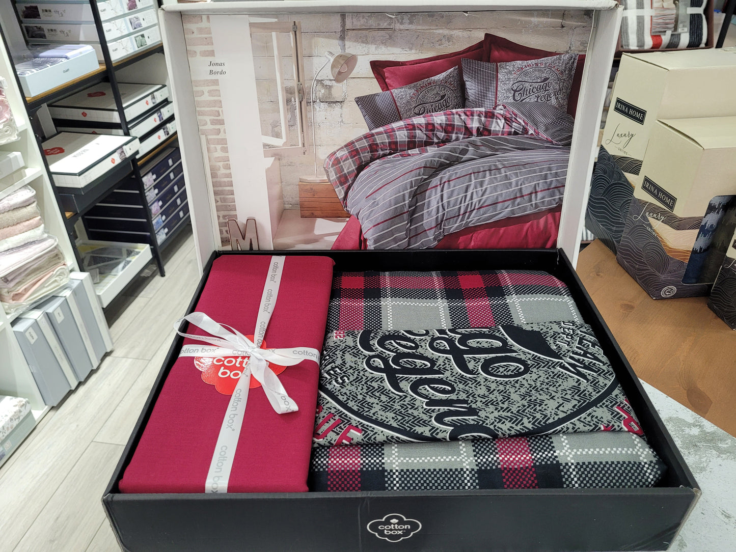 Lenjerie de pat COTTON BOX JONAS BORDO