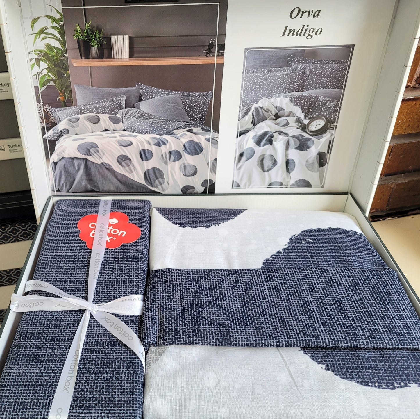 Lenjerie de pat COTTON BOX ORVA INDIGO