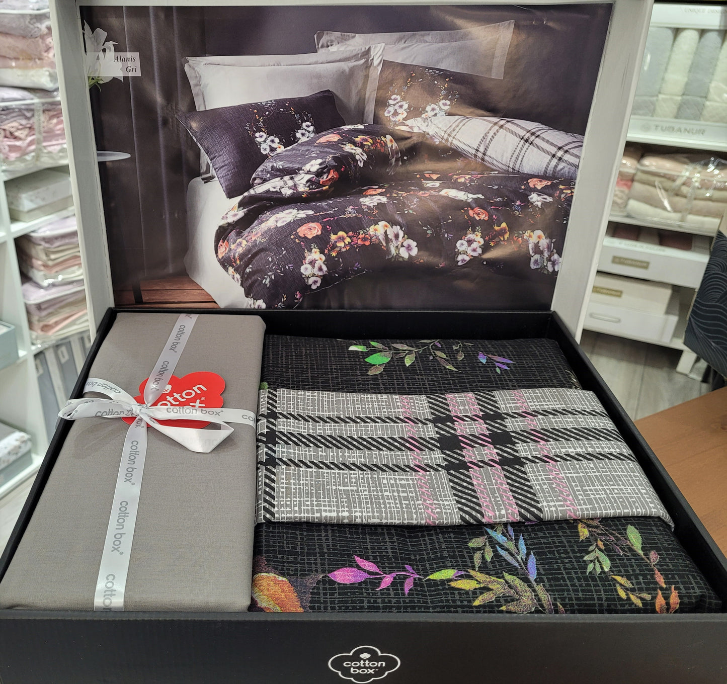 Lenjerie de pat COTTON BOX ALANIS GRI