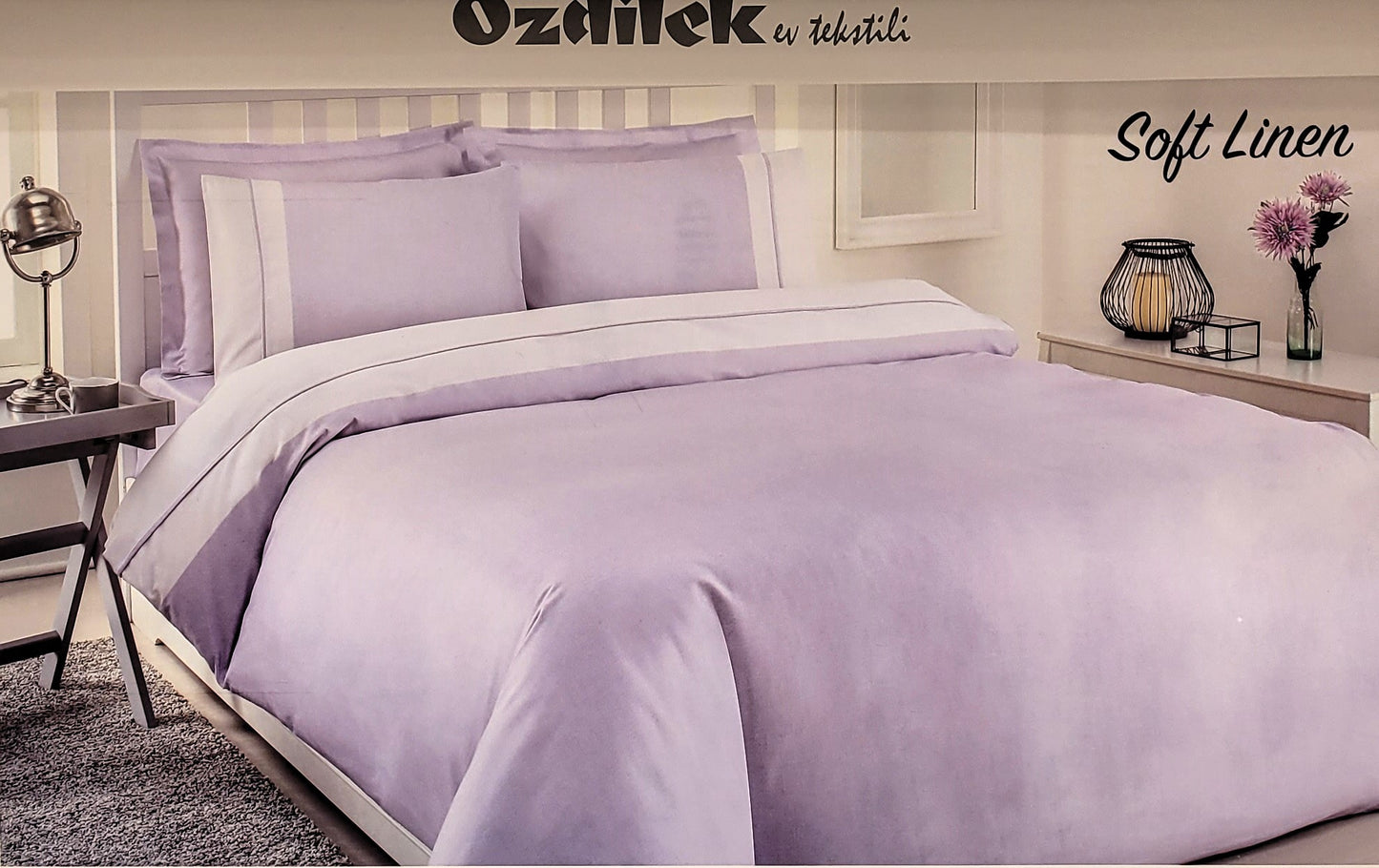 Set Lenjerie de pat Ozdilek - SOFT LINEN - Lila - 2 Persoane