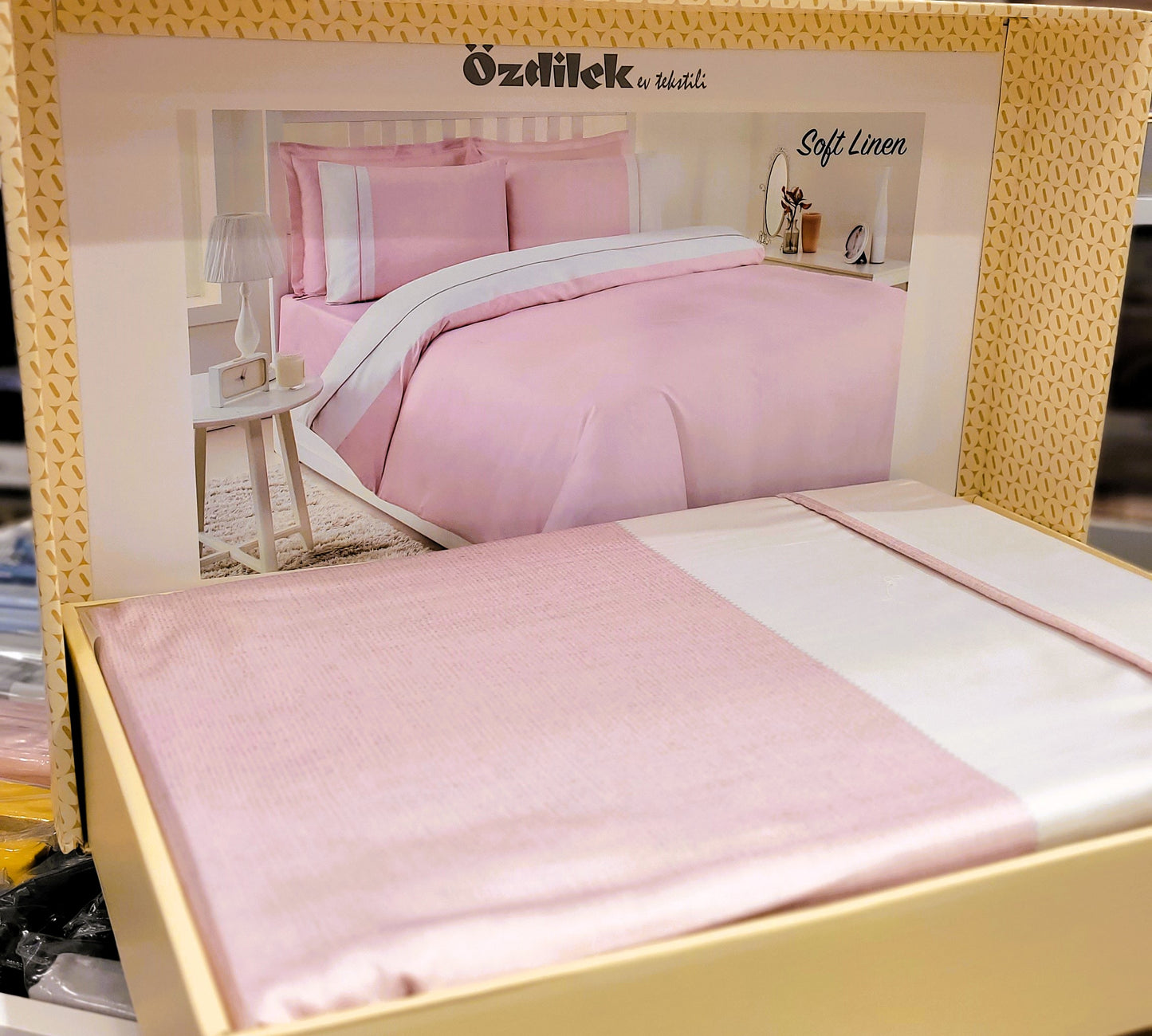Set Lenjerie de pat Ozdilek - SOFT LINEN - Roz - 2 Persoane