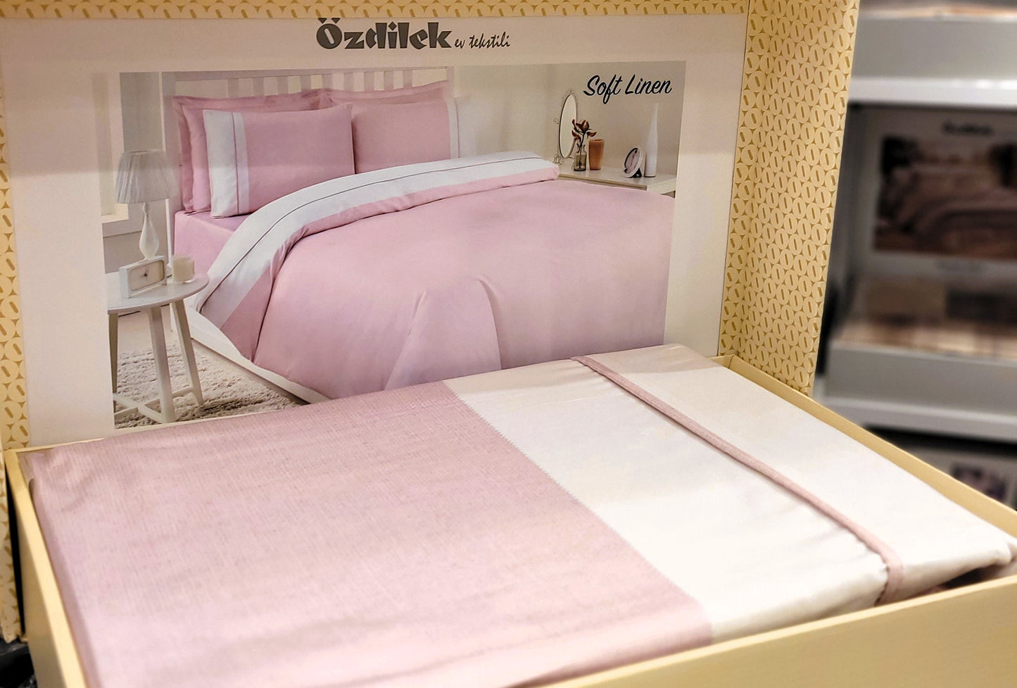 Set Lenjerie de pat Ozdilek - SOFT LINEN - Roz - 2 Persoane