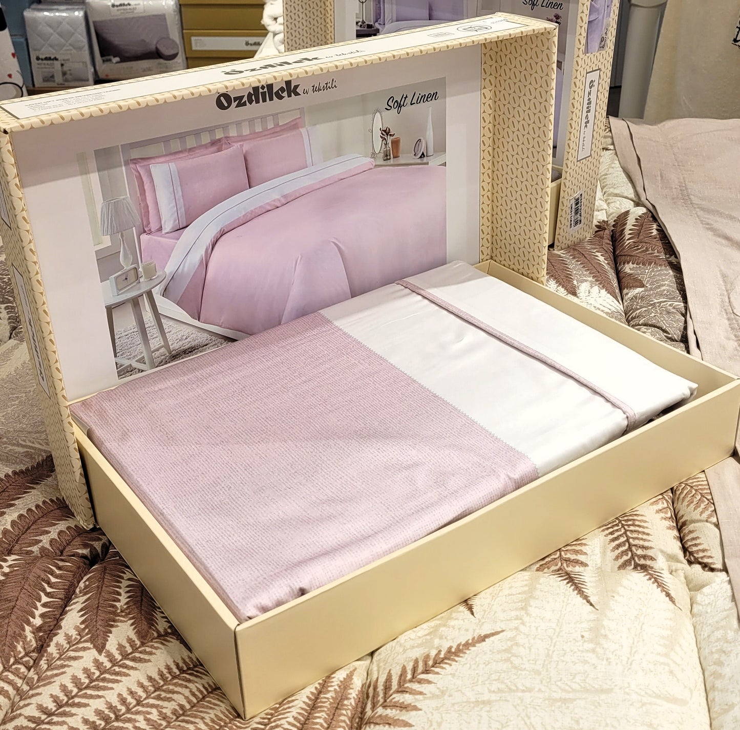 Set Lenjerie de pat Ozdilek - SOFT LINEN - Roz - 2 Persoane