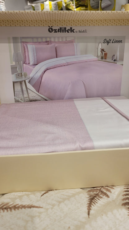 Set Lenjerie de pat Ozdilek - SOFT LINEN - Roz - 2 Persoane