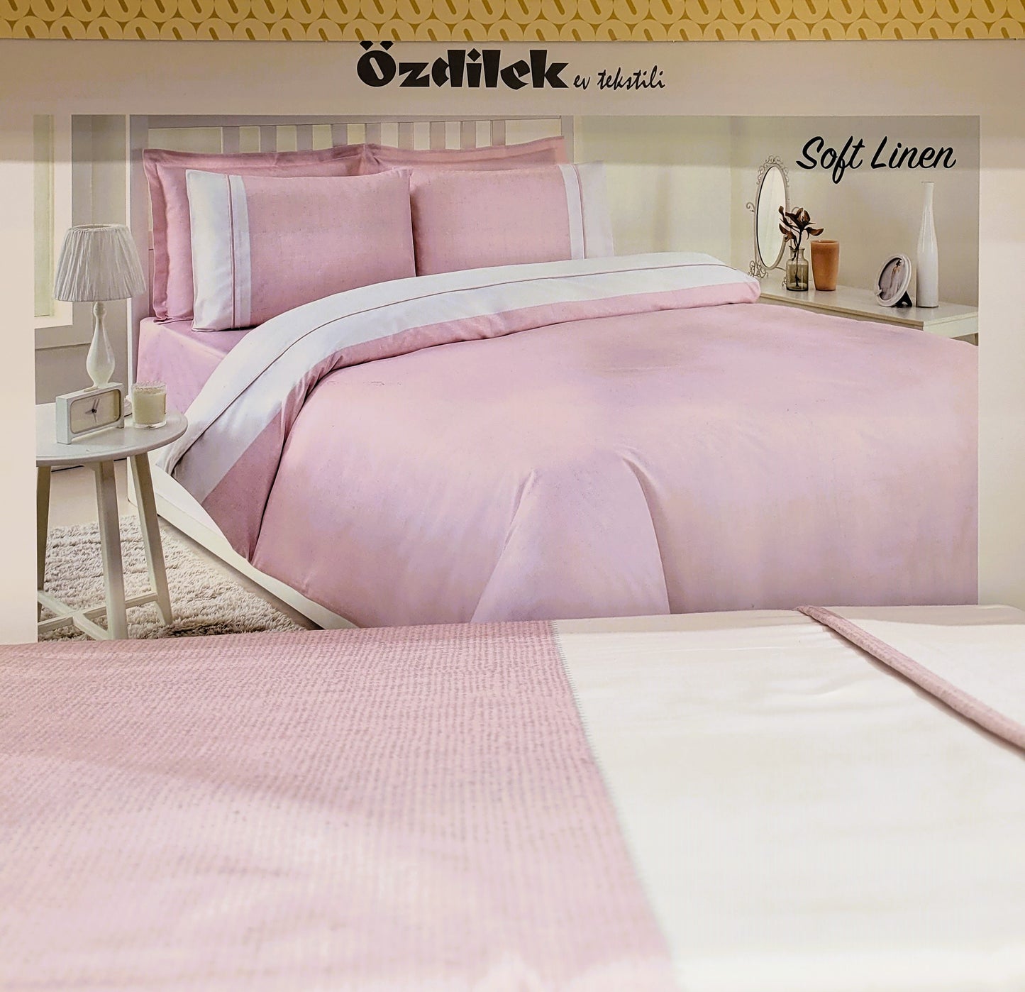 Set Lenjerie de pat Ozdilek - SOFT LINEN - Roz - 2 Persoane