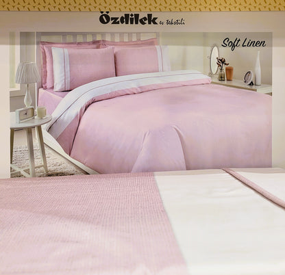 Set Lenjerie de pat Ozdilek - SOFT LINEN - Roz - 2 Persoane