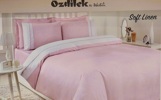 Set Lenjerie de pat Ozdilek - SOFT LINEN - Roz - 2 Persoane