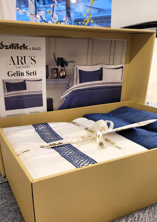 Set de pat Ozdilek - ARUS - Albastru - 2 Persoane