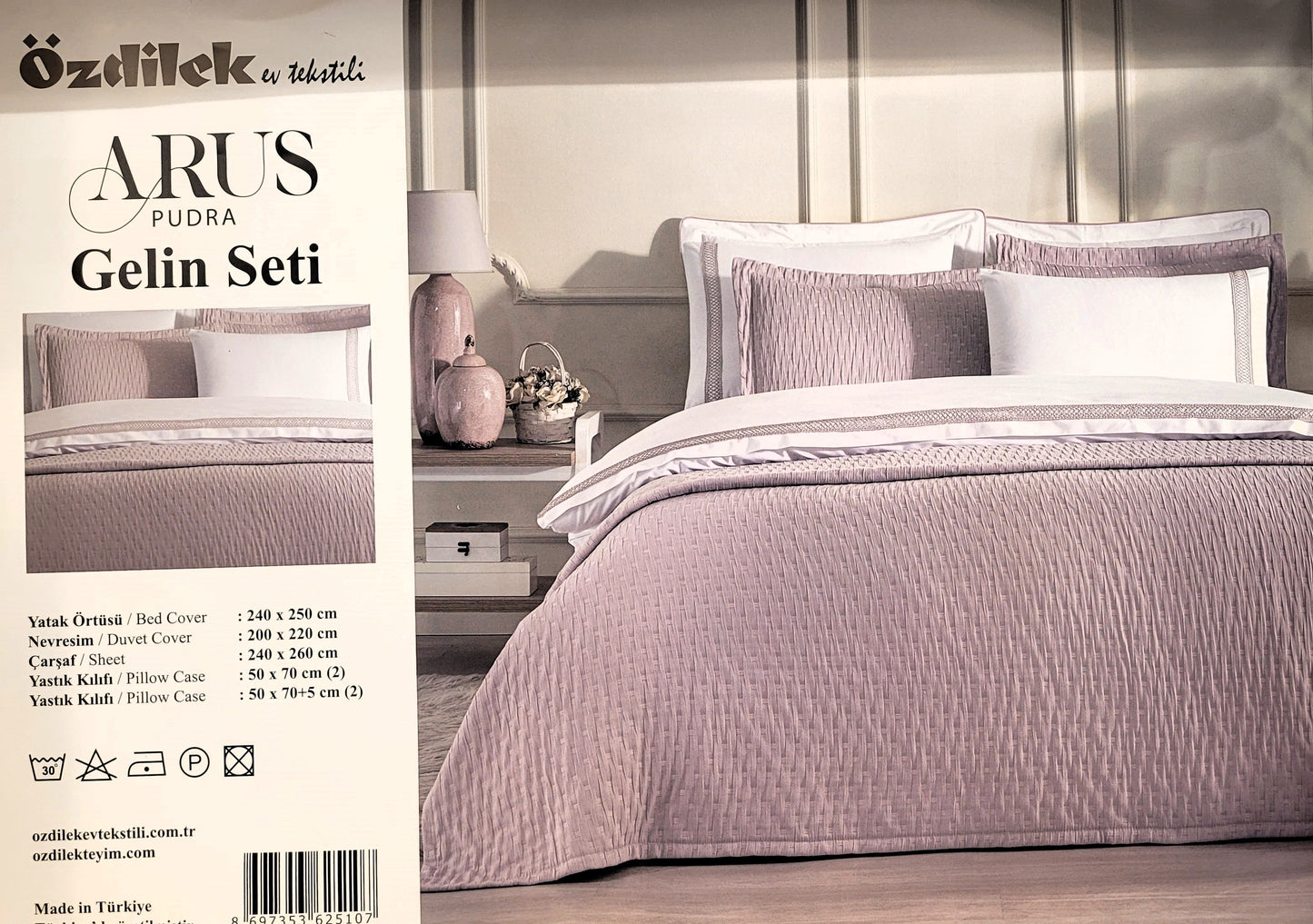 Set de Pat Ozdilek - ARUS - Roz Pudra - 2 Persoane