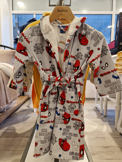 Halat de Baie pentru copii Marvel SPIDERMAN 7/8 ani - Gri