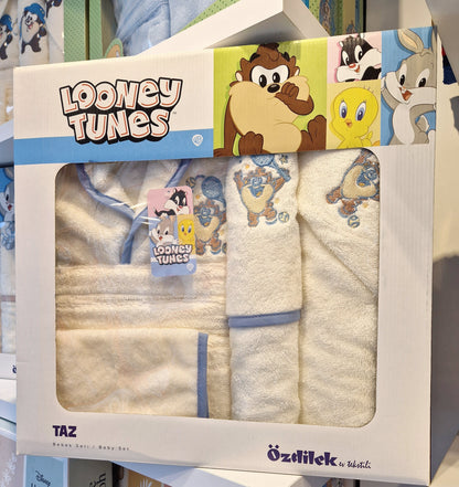Set de baie baby Looney Tunes Taz - Crem/Albastru