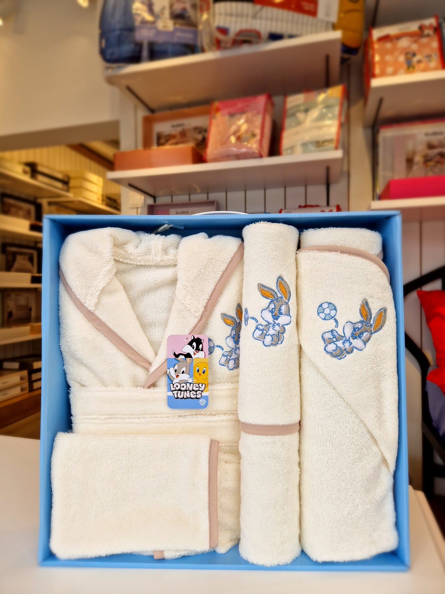 Set de baie baby Looney Tunes - Crem/Bej