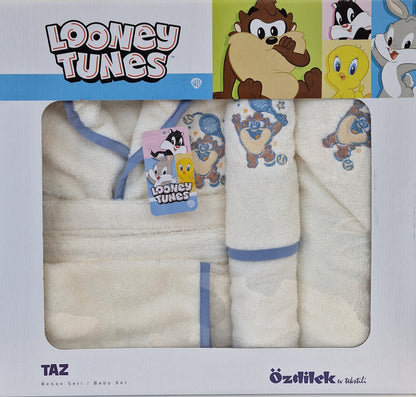 Set de baie baby Looney Tunes Taz - Crem/Albastru