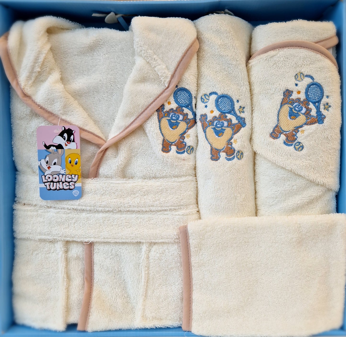 Set de baie baby Looney Tunes Taz - Crem/Bej