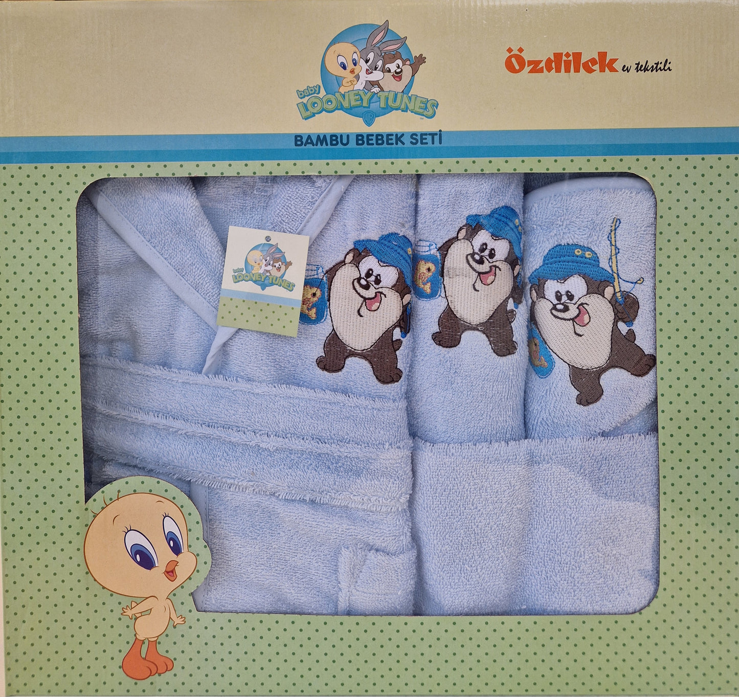Set de baie baby Looney Tunes Taz - Albastru/Bleu