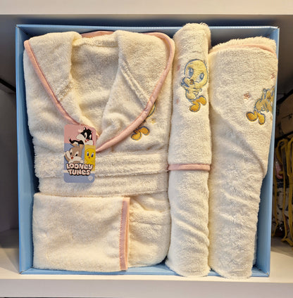 Set de baie baby Looney Tunes Tweety - Crem/Roz