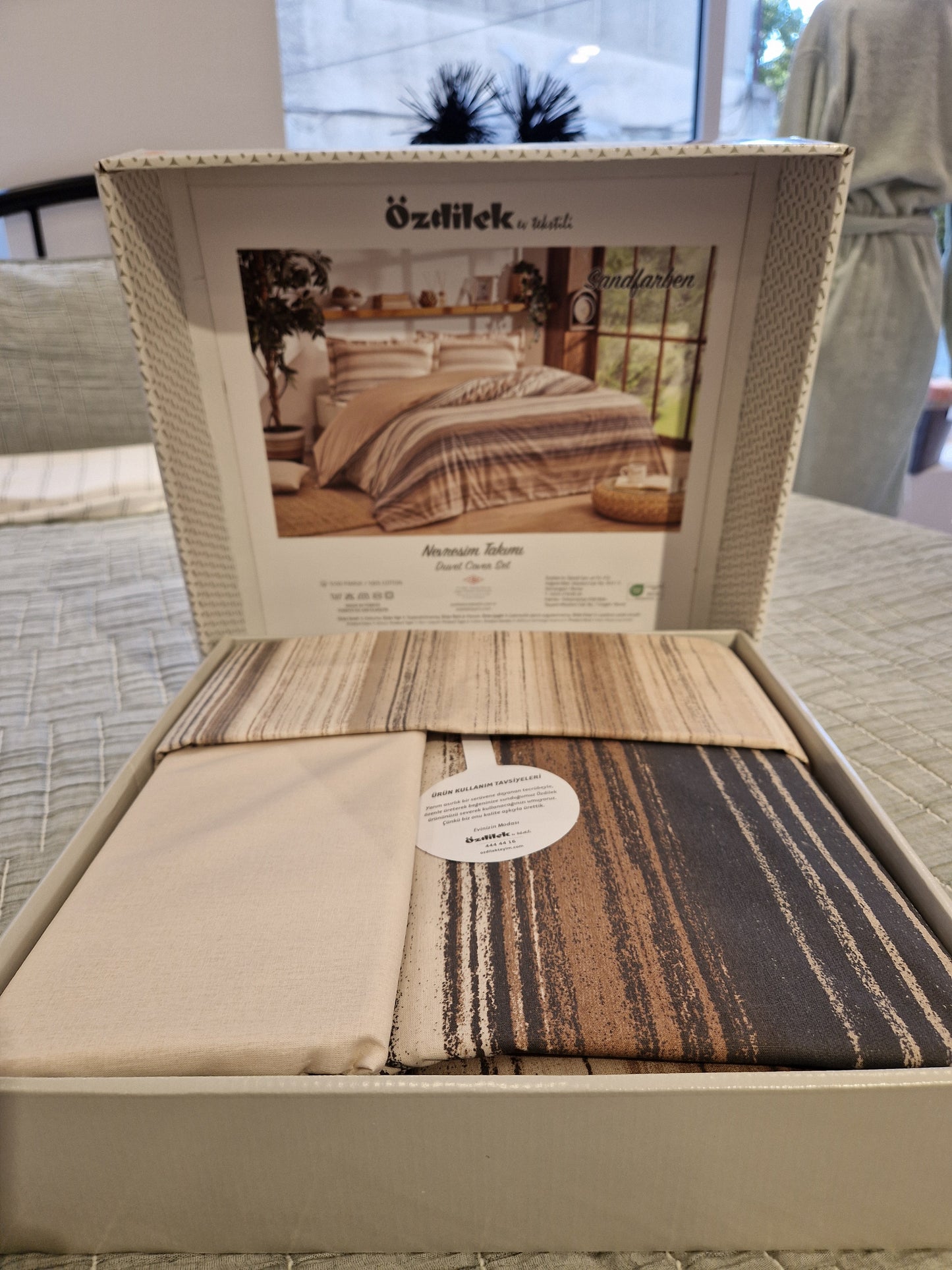 Set Lenjerie de pat Ozdilek – SANDFARBEN - Bej - 2 Persoane