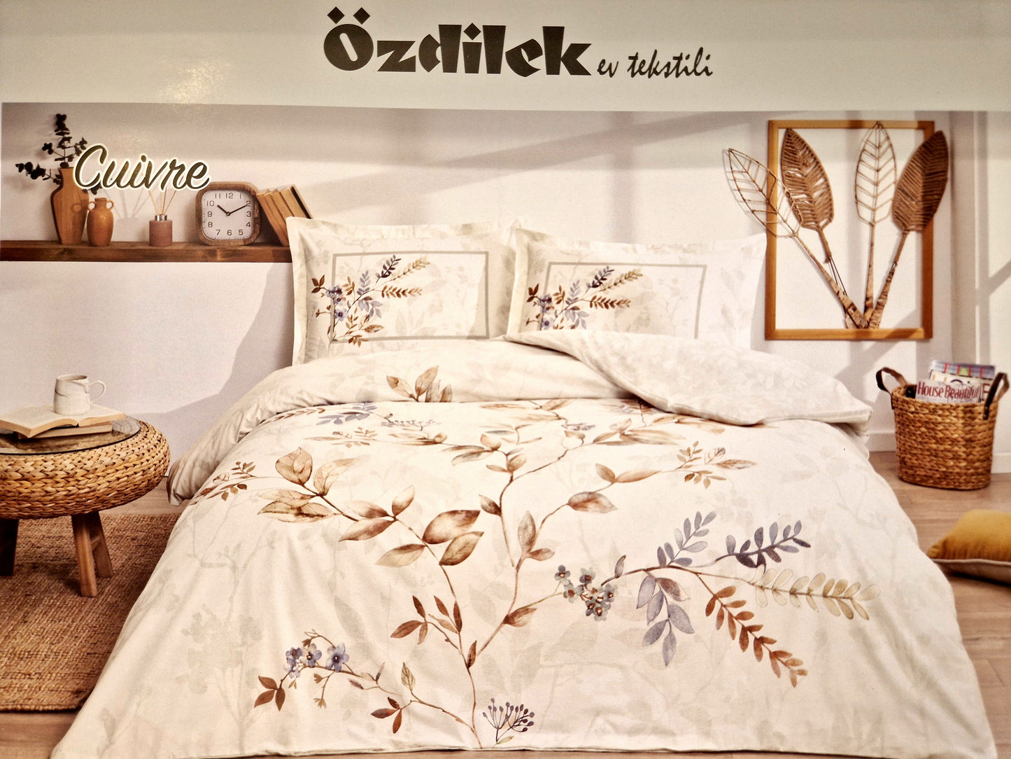 Lenjerie de pat Ozdilek – CUIVRE - Crem/Maro - 2 Persoane