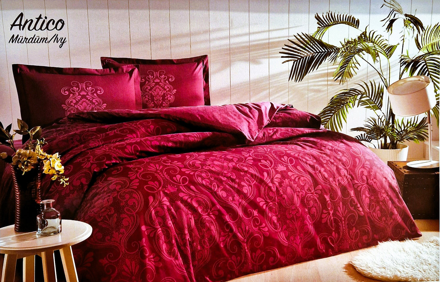 Set Lenjerie de pat Ozdilek – ANTICO - Visiniu