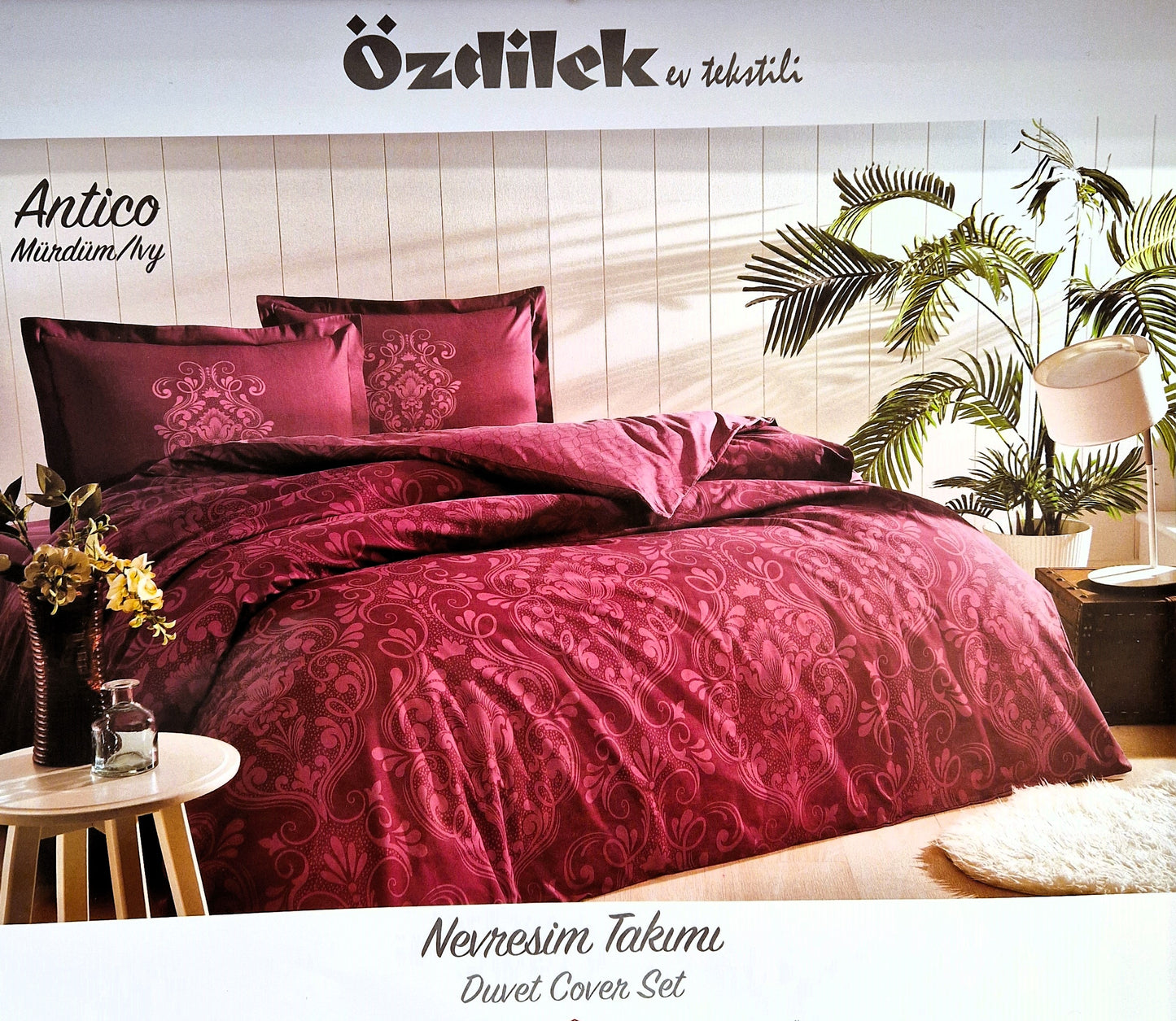 Set Lenjerie de pat Ozdilek – ANTICO - Visiniu