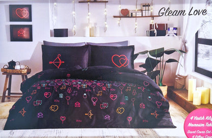 Set Lenjerie de pat Ozdilek – GLEAM LOVE - Negru/Rosu