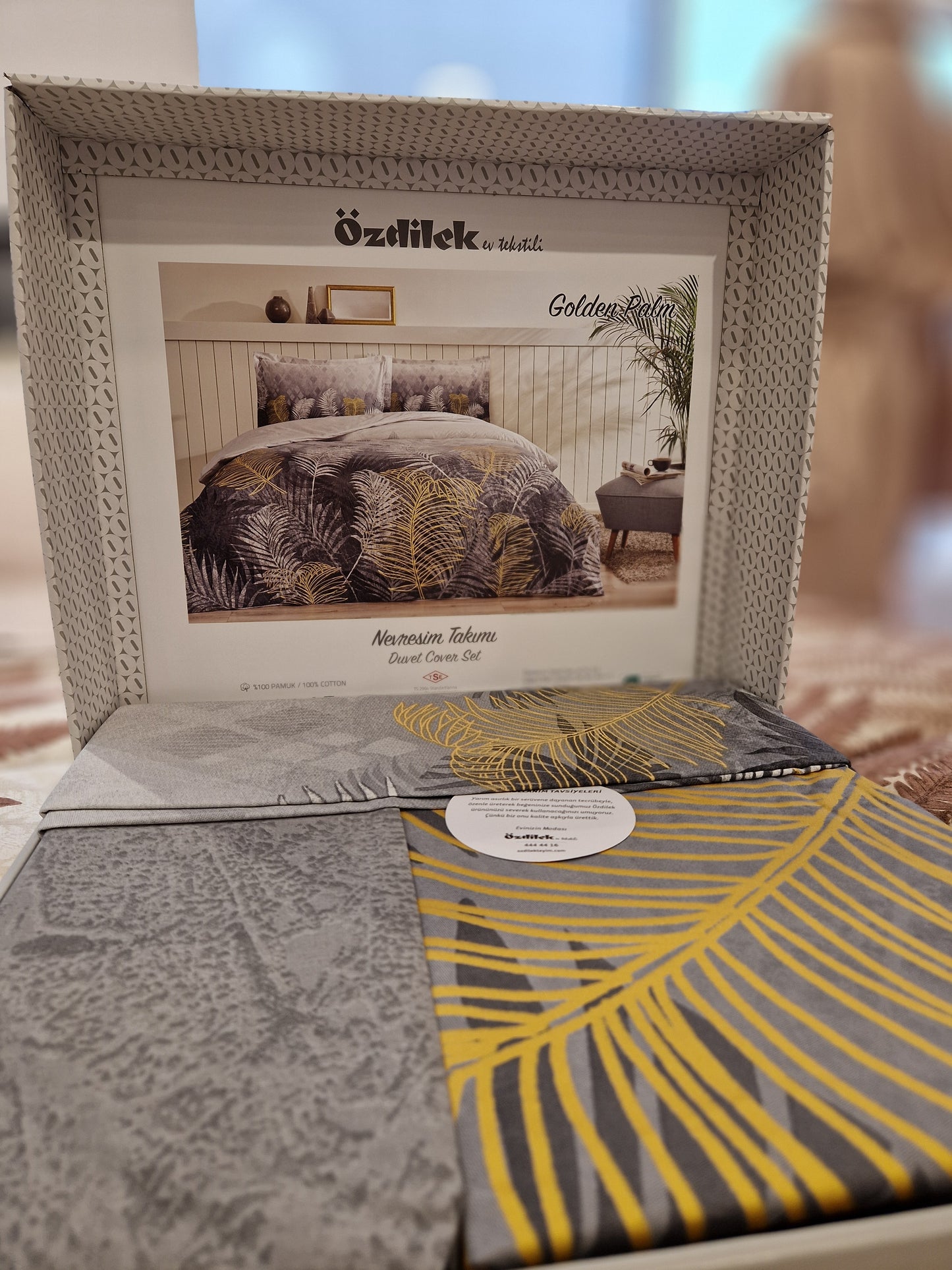 Set Lenjerie de pat Ozdilek – GOLDEN PALM - Gri