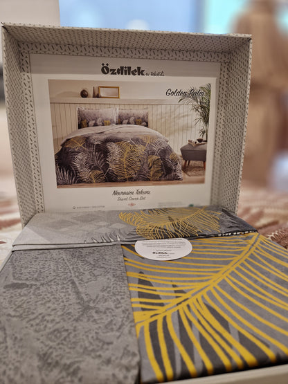 Set Lenjerie de pat Ozdilek – GOLDEN PALM - Gri
