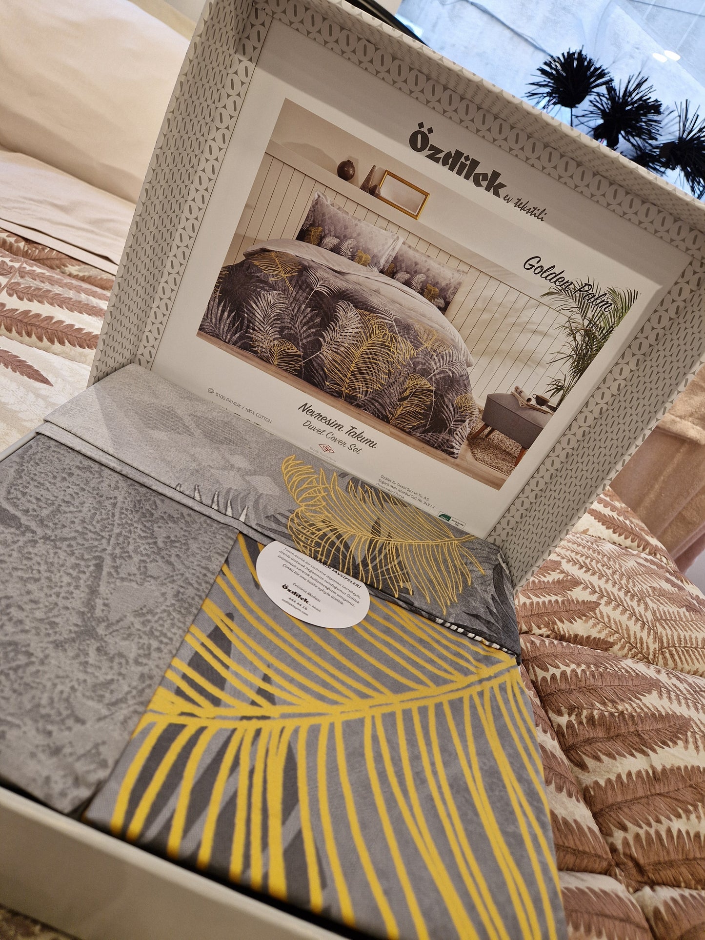 Set Lenjerie de pat Ozdilek – GOLDEN PALM - Gri