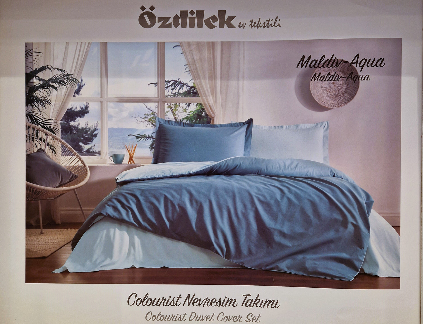 Set Lenjerie de pat Ozdilek – COLOURIST - Albastru/Bleu - 2 Persoane