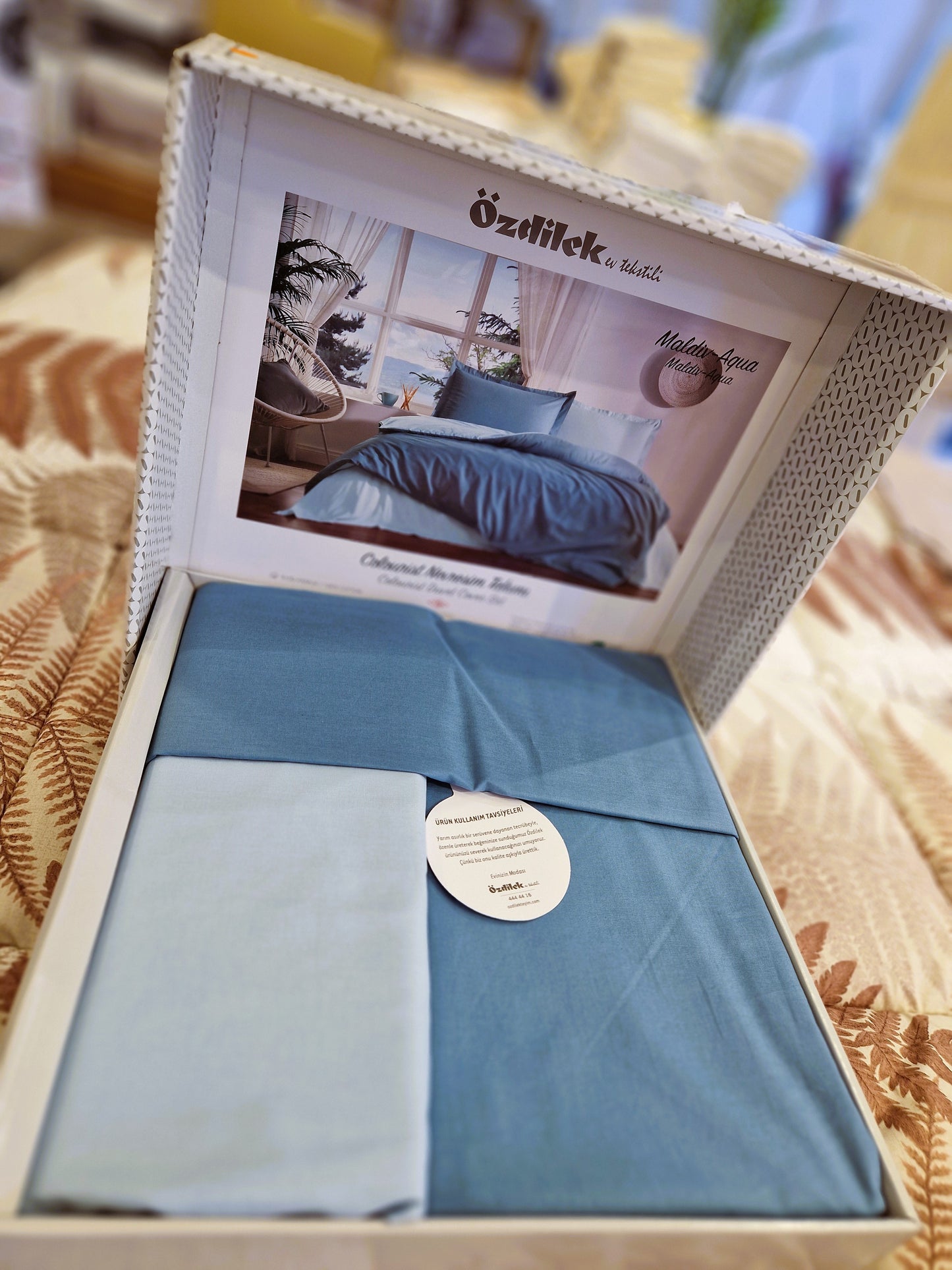 Set Lenjerie de pat Ozdilek – COLOURIST - Albastru/Bleu - 2 Persoane
