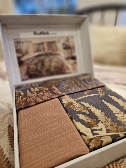 Set Lenjerie de pat Ozdilek – BRISA FOLHA - Bej - 2 Persoane