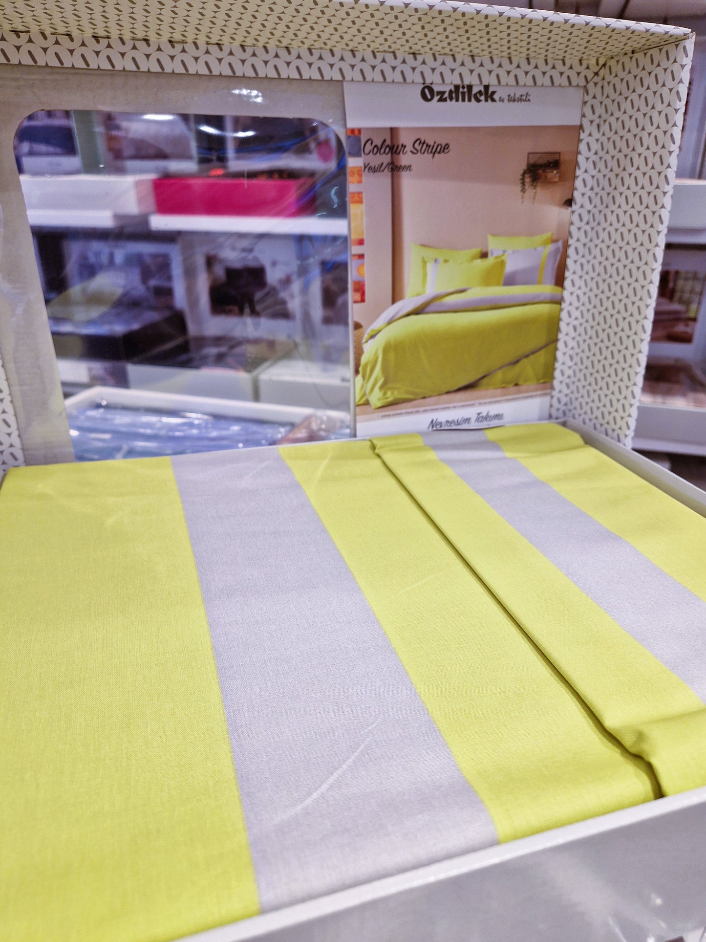 Set Lenjerie de pat Ozdilek – COLOUR STRIPE - Verde Brotacel